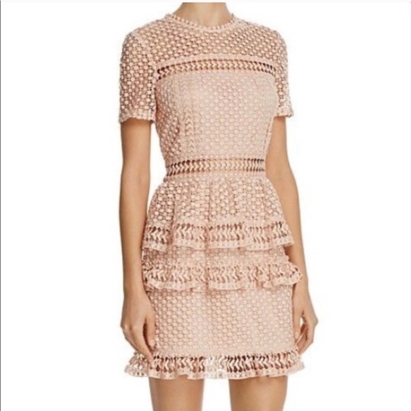 Aqua Dresses & Skirts - Aqua by Bloomingdales Pink Lace Dress Sz M